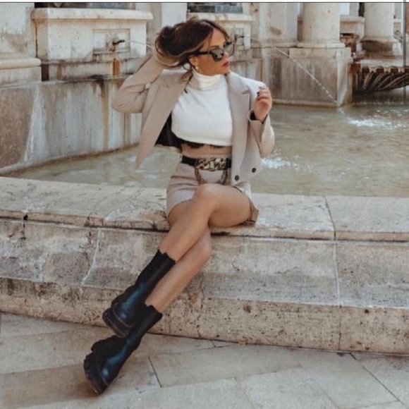 ZARA Crop Blazer Sand - Picture 4 of 9